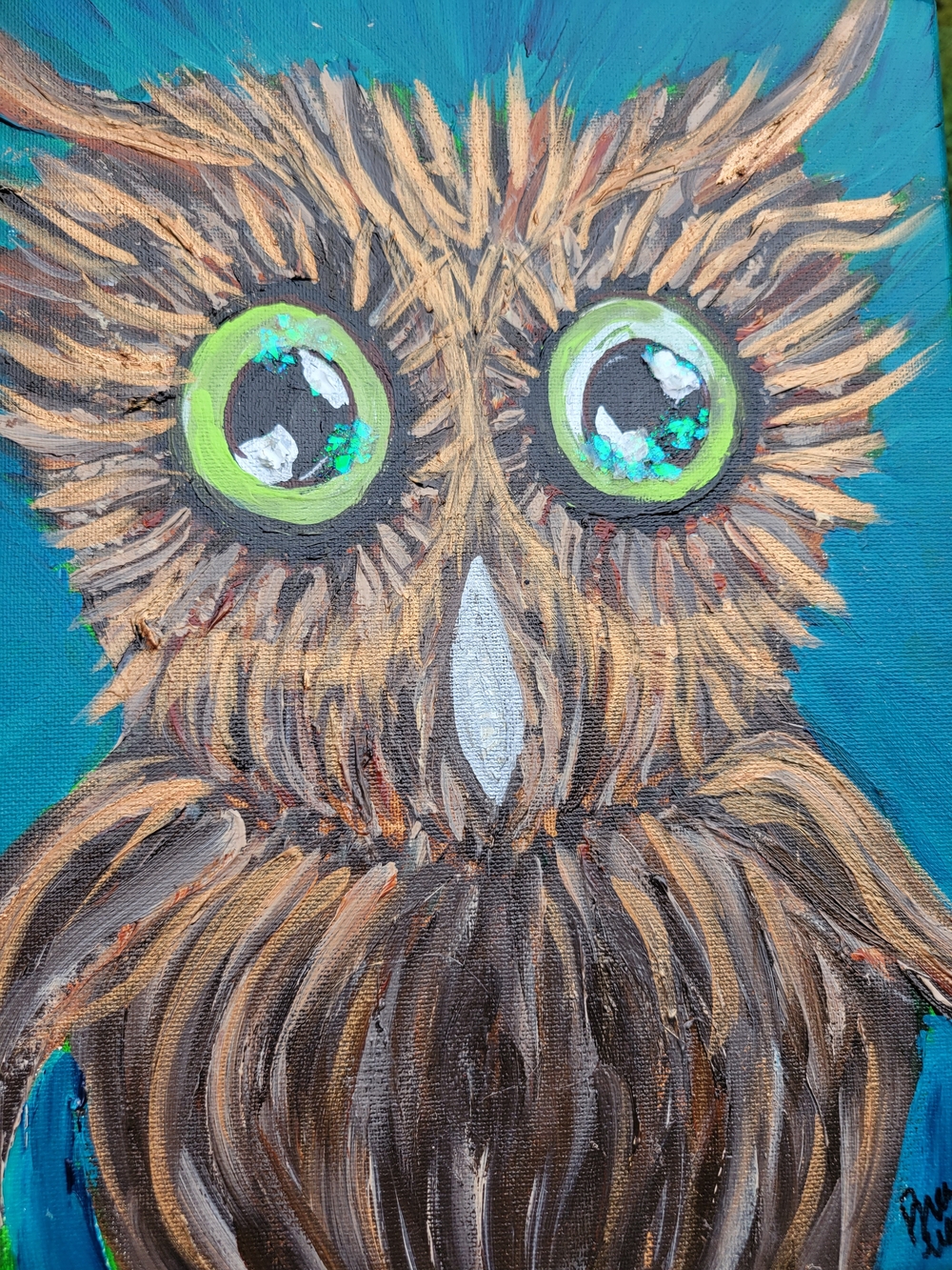"Give A Hoot" Original Artwork Created By Brea Marie 11 X 14 - Picture 3 of 6